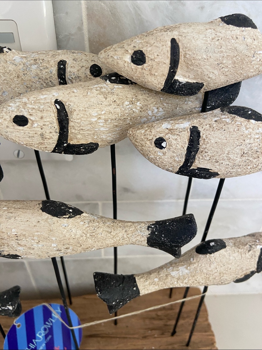Handcrafted School of Fish Table Sculpture - Natural & Black - Picture 5 of 15